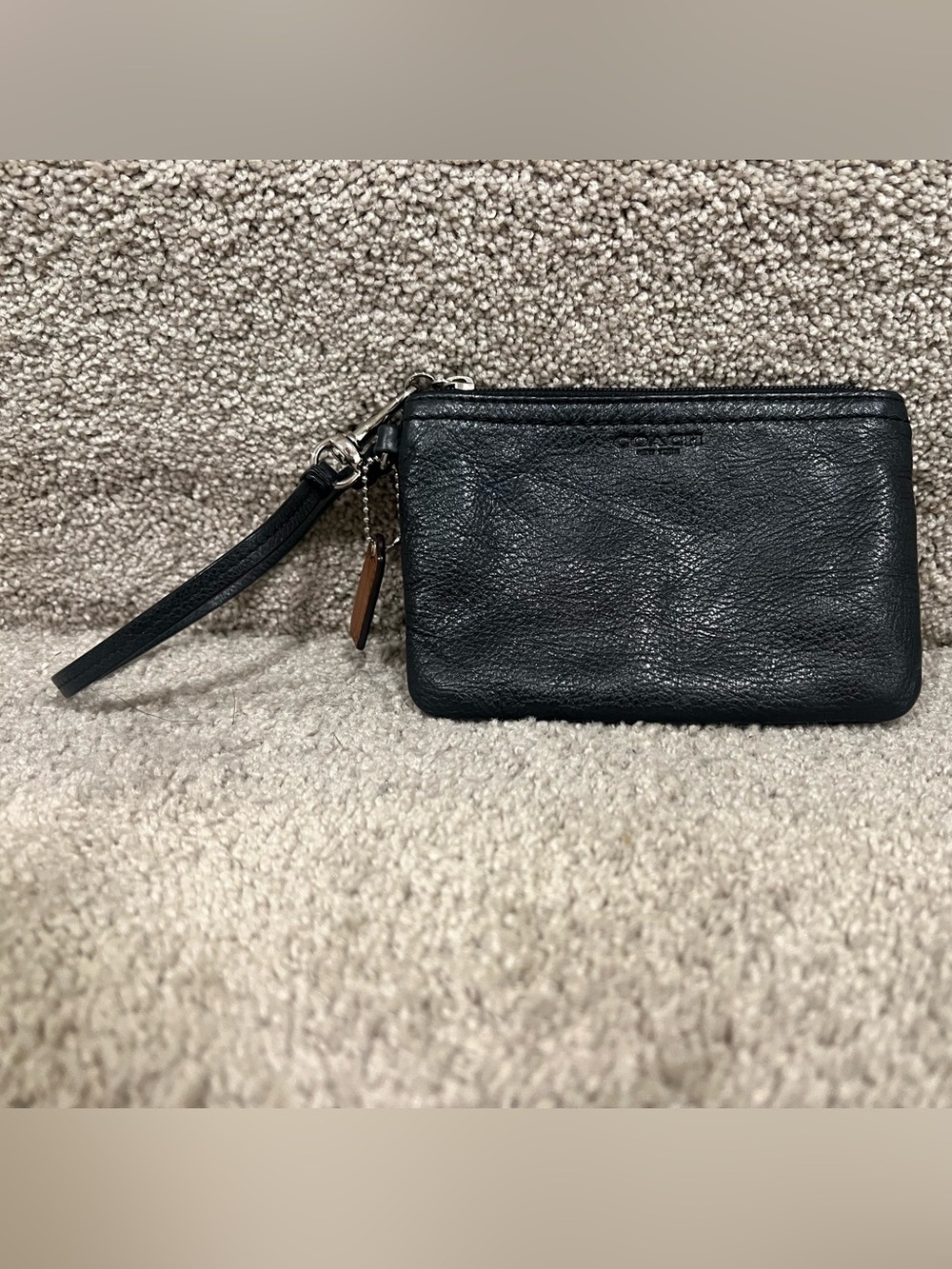 Coach Parker Black Leather Small Wristlet